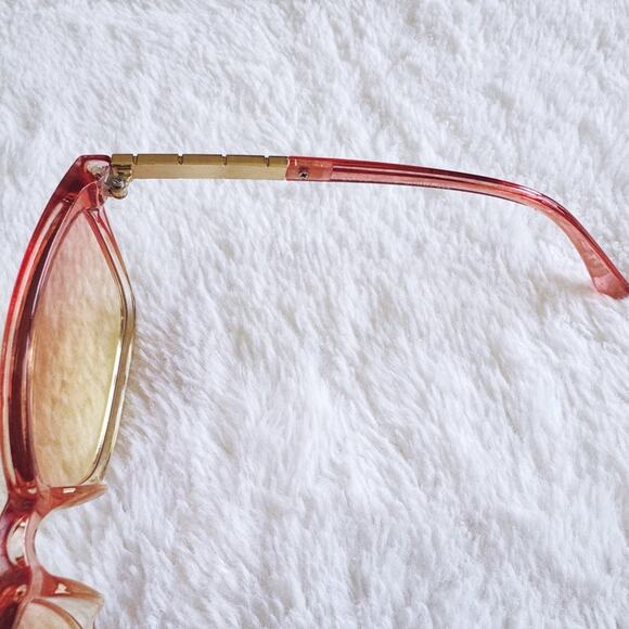 Joanne Clear Orange Square Sunglasses - Picture 4 of 12